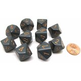 Chessex kockice - opaque - dark grey & copper - (36) Cene