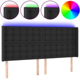  LED uzglavlje crno 147x16x118/128 cm od umjetna koža | shoptok.hr