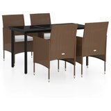  5-dijelni vrtni blagovaonski set s jastucima smeđe-crni | shoptok.hr