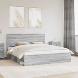  Krevetna konstrukcija s uzglavljem Siva Sonoma 200 x 200 cm | shoptok.hr