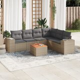 Maison Chic Seti vrtnega pohištva - Vrtna garnitura - Vrtni pohištvo set 7-delna z blazinami bež poli ratan, (21807436) | Shoptok.si