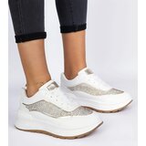 Gemre White women's sneakers with rhinestones Fucco | Shoptok.si