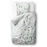 Butter Kings Bijela posteljina za krevet za jednu osobu od pamučnog satena 140x200 cm Ski Slope -