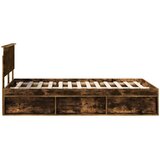  Okvir za krevet s uzglavljem Dimljeni hrast 120 x 190 cm | shoptok.hr