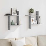  Zidne police 2 kom boja hrasta 50x12x50 cm konstruirano drvo | Eponuda.com