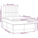  Box spring postelja z vzmetnico LED temno siva 120x200 cm blago, (20724765) | Shoptok.si