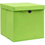  Kutije za pohranu i poklopci 10 kom zelene 32x32x32 cm tkanina | Eponuda.com