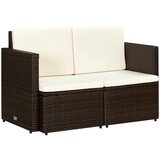 Maison Chic Vrtni kavč - Zunanji kavč dvosed z blazinami rjav poli ratan, (22042081) | Shoptok.si