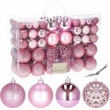  Set Božićnih Kuglica u Ružičastoj Boji - 100 komada | shoptok.hr