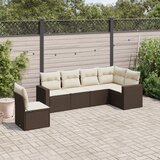 vidaXL 6-dijelni set vrtnih sofa od poliratana s jastucima smeđi Cijene