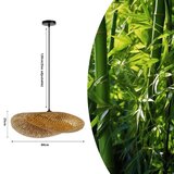  Immax 08270L - Luster na sajli HILO 1xE27/40W/230V, prečnik 80 cm, bambus | Eponuda.com