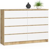 AKORD KOMODA K140 8SZ CLP OAK ARTISAN / BELA, (21703095) Cene