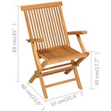  5-dijelni vrtni blagovaonski set od masivne tikovine | shoptok.hr