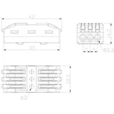 Bezvij. spojnica-klemna, 3P/3P 0.2-4mm2 450V/32A