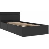 Hidraulični okvir za krevet od umjetne kože LED crni 90x200 cm | Eponuda.ba