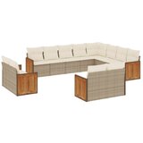  The Living Store Vrtna sedežna garnitura 12-delna z blazinami bež poli ratan - Vrtna Sedežna Garniture, (21461395) | Shoptok.si