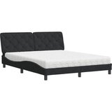  The Living Store Postelja z vzmetnico črna 160x200 cm žamet - Postelja, (21489008) | Shoptok.si