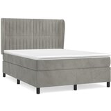 The Living Store Box spring postelja z vzmetnico svetlo siva 140x200 cm žamet - Box Spring Postelja, (21490586) | Shoptok.si