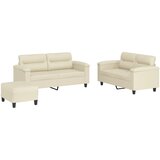  3-dijelni set sofa s jastucima krem od umjetne kože | shoptok.hr