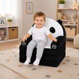 Panda 2in1 Children's Soft Sofa Armchair/Lounge Chair Black and White | Shoptok.si