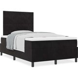 vidaXL Box Spring postelja z vzmetnico Črna 120x200 cm Žamet | Shoptok.si