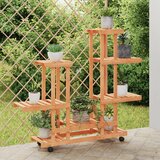 vidaXL Stojalo za rastline s kolesi 95x25x101 cm trden les jelke Cene