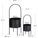 Kave Home Kovinski okrasni cvetlični lonci v kompletu 2 ks ø 25 cm Mash – | Shoptok.si