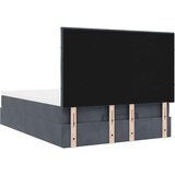  Otomanska postelja z vzmetnicami temno siva 140x200cm žamet | Shoptok.si