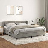  Box spring postelja z vzmetnico svetlo siva 180x200 cm žamet, (20791412) Cene