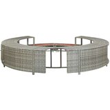  Okvir za masažno kad siv poli ratan, (21000630) | Shoptok.si