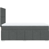 vidaXL Box spring postelja z vzmetnico temno siva 100x200 cm blago | Shoptok.si