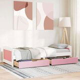 vidaXL Dnevni krevet s 2 ladice bez madraca IRUN bijelo&roza 90x200 cm | shoptok.hr