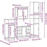 vidaXL 4-dijelni set kupaonskog namještaja boja smeđeg hrasta drveni | shoptok.hr