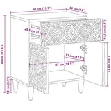 Ormar za krevet Bijelo 50 x 33 x 60 cm Čvrsto drvo manga - Bijelo | shoptok.hr