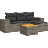 vidaXL 5-dijelna vrtna garnitura od poliratana s jastucima siva | shoptok.hr