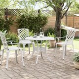  Vrtni stol bijeli Ø90x75 cm od lijevanog aluminija | shoptok.hr