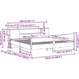  Okvir kreveta bez madraca 200 x 200 cm od masivne borovine | shoptok.hr