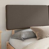 vidaXL Posteljni okvir z oblazinjenim vzglavjem Taupe 200 x 200 cm, (5000104309) | Shoptok.si