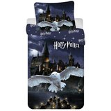 Jerry Fabrics Tamno plava/siva pamučna dječja posteljina za krevet za jednu osobu 200x140 cm Harry Potter "Hogwarts Night" – Cijene