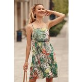 Fasardi Airy dress with green and lime patterns | shoptok.hr