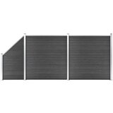 vidaXL Komplet ograjnih panelov WPC 446x(105-186) cm črn Cene