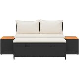  Set vanjskih sofa 4 pcs Crna i krem-bijela Poliratan i Akacija | shoptok.hr