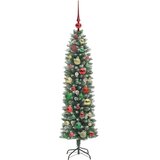  Umjetno vitko božićno drvce Zelena i bijela 120 cm | shoptok.hr