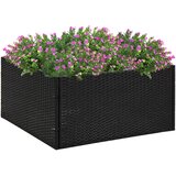 Vrtna sadilica crna 80 x 80 x 40 cm od poliratana | shoptok.hr