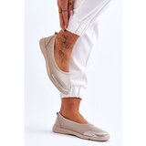 EVENTO PE1 Leather Women's Openwork Ballerinas Beige Lucy | Shoptok.si