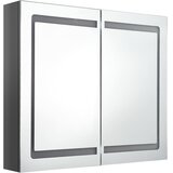  LED kupaonski ormarić s ogledalom sjajni sivi 80 x 12 x 68 cm | shoptok.hr