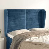  Vzglavje z ušesi temno modra 147x23x118/128 cm žamet, (20933643) | Shoptok.si