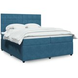 vidaXL Krevet s oprugama i madracem tamnoplavi 200x200 cm baršunasti | shoptok.hr