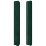  Uzglavlje s ušima tamnozeleno 103x16x118/128 cm baršunasto | shoptok.hr