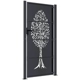  Vrtna vrata antracit 100x175 cm čelična dizajn stabla | shoptok.hr